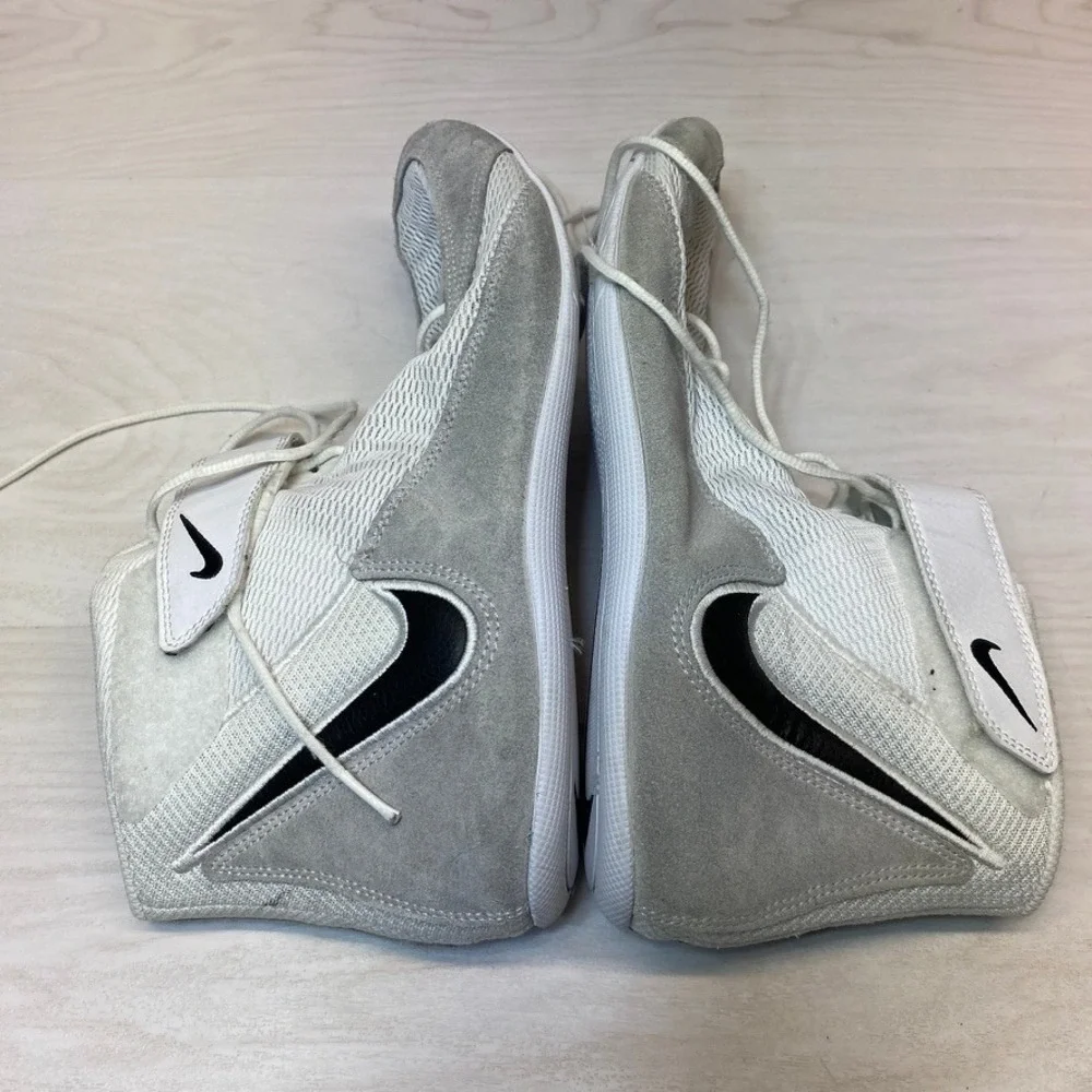 Nike Mens 12 Speedsweep VIII Wrestling Shoes High Top White Gray HF9132-100